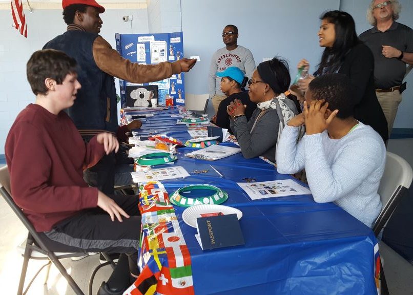 Students participating in a program