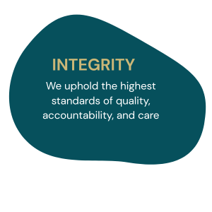 Integrity - We uphold the highest standards of quality, accountability, and care.