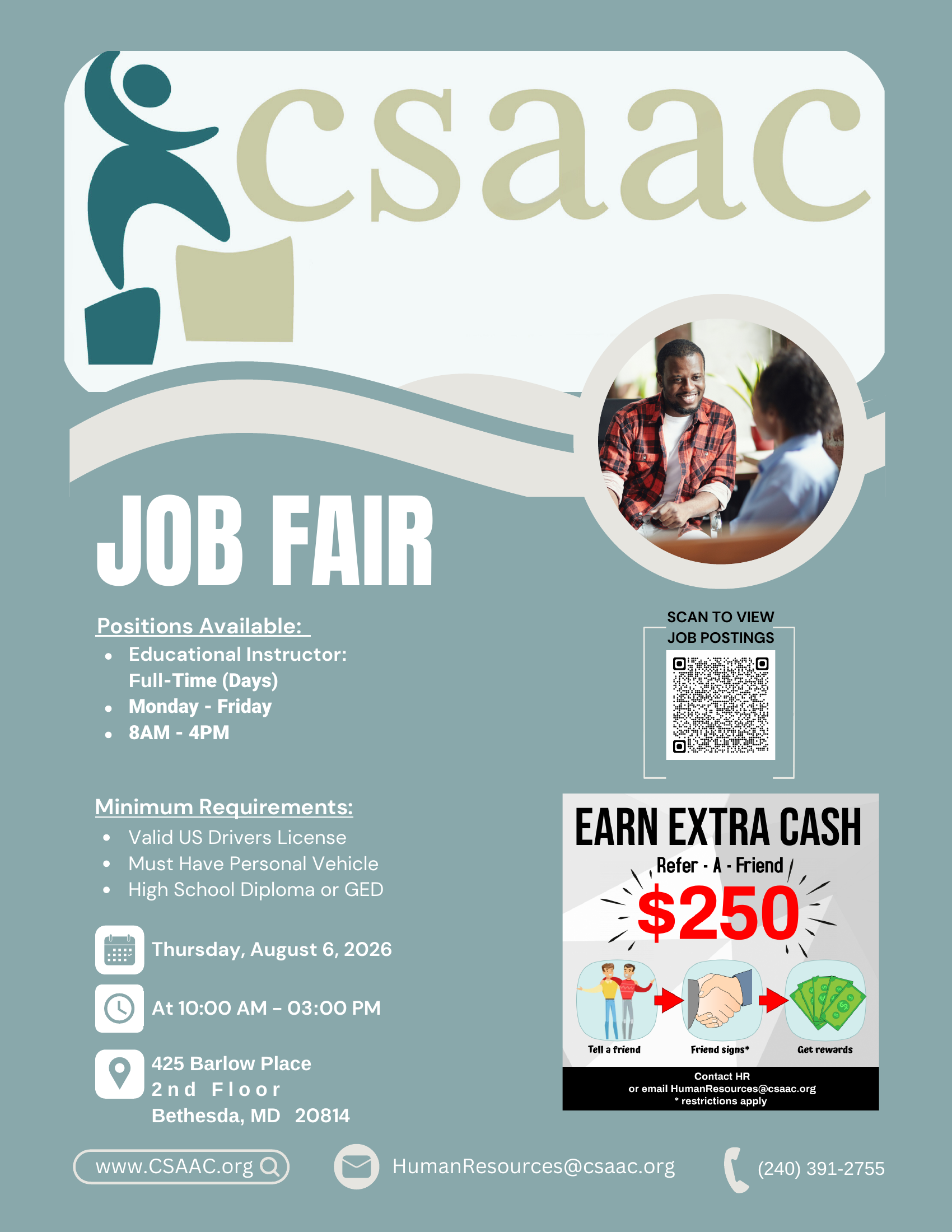 CSAAC Job Fair - Thursday, August 6, 2026